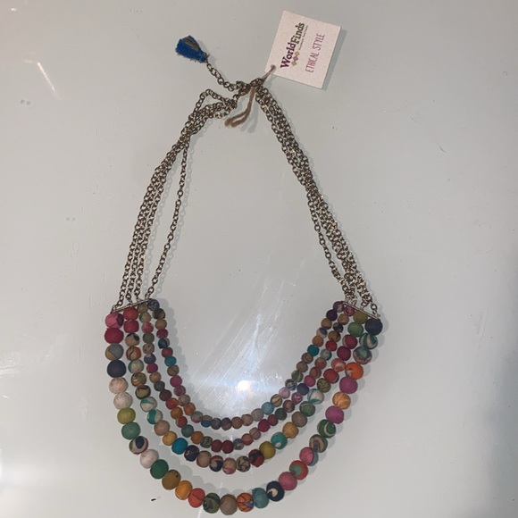 ♦️World Finds kantha 4-tier necklace.♦️♦️♦️♦️♦️ - Picture 5 of 9